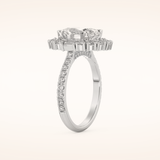 2.39 CT Oval Shaped Cluster Moissanite Engagement Ring
