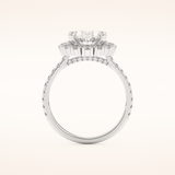 2.39 CT Oval Shaped Cluster Moissanite Engagement Ring