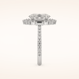 2.39 CT Oval Shaped Cluster Moissanite Engagement Ring