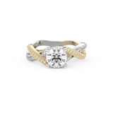 Round Criss Cross Pave Lab Grown Diamond Engagement Ring