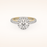 1.01 CT Round Shaped Halo & Pave Moissanite Engagement Ring