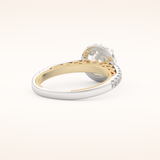 1.01 CT Round Shaped Halo & Pave Moissanite Engagement Ring