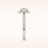1.01 CT Round Shaped Halo & Pave Moissanite Engagement Ring