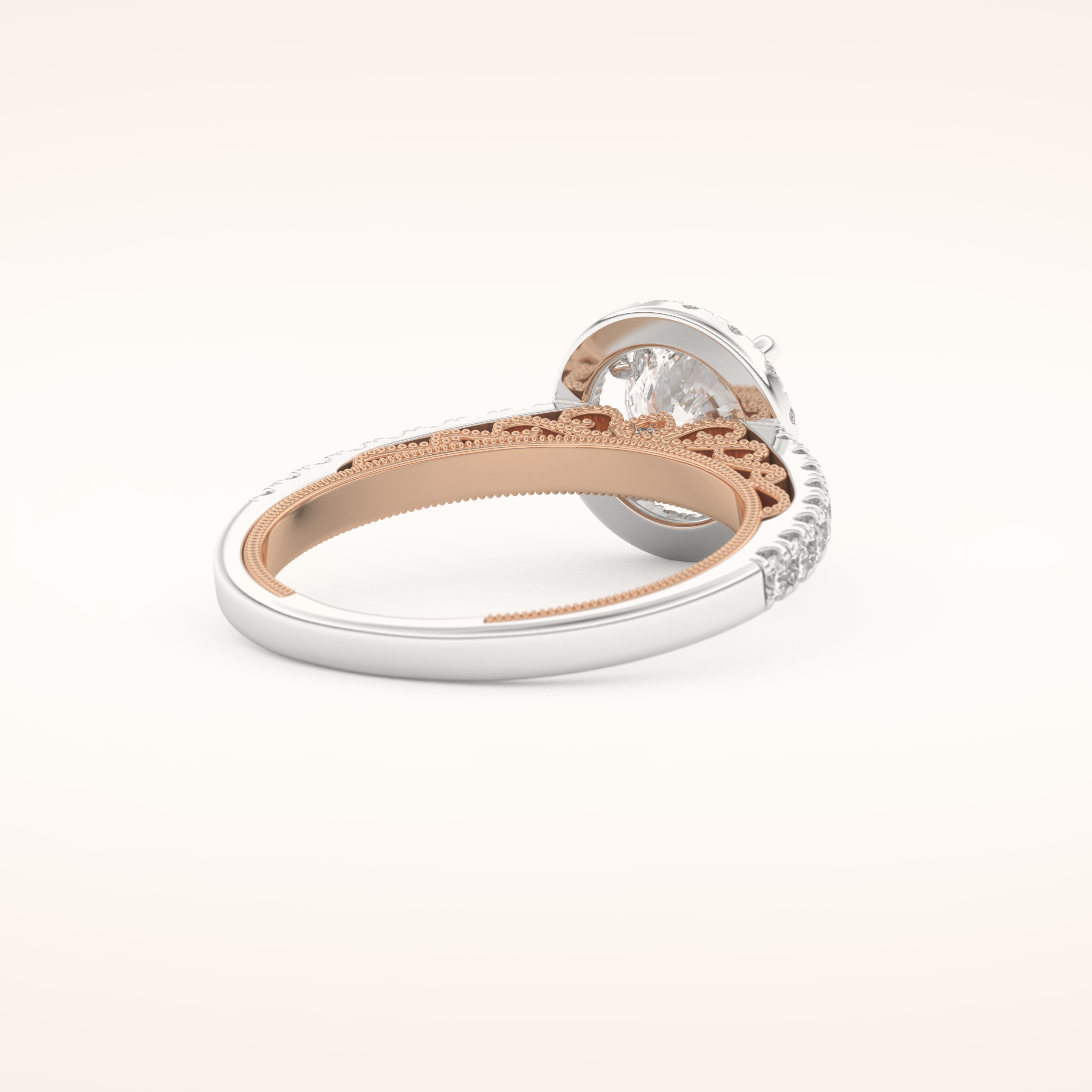 1.01 CT Round Shaped Halo & Pave Moissanite Engagement Ring