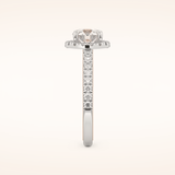 1.01 CT Round Shaped Halo & Pave Moissanite Engagement Ring