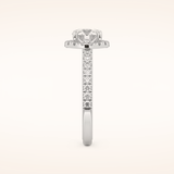 1.01 CT Round Shaped Halo & Pave Moissanite Engagement Ring