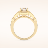 1 CT Round Shaped Pave Moissanite Engagement Ring