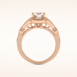 1 CT Round Shaped Pave Moissanite Engagement Ring