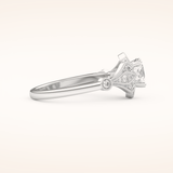 1 CT Round Shaped Pave Moissanite Engagement Ring