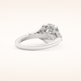 1 CT Round Shaped Pave Moissanite Engagement Ring