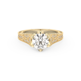 Round Pave Lab Grown Diamond Engagement Ring