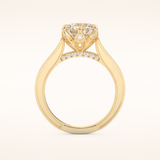1.52 CT Round Shaped Pave Cathedral Moissanite Engagement Ring