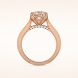 1.52 CT Round Shaped Pave Cathedral Moissanite Engagement Ring
