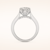 1.52 CT Round Shaped Pave Cathedral Moissanite Engagement Ring