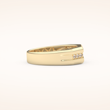 0.17 TCW Round Shaped Moissanite Channel Setting Men's Wedding Band