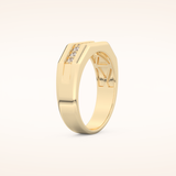0.17 TCW Round Shaped Moissanite Channel Setting Men's Wedding Band