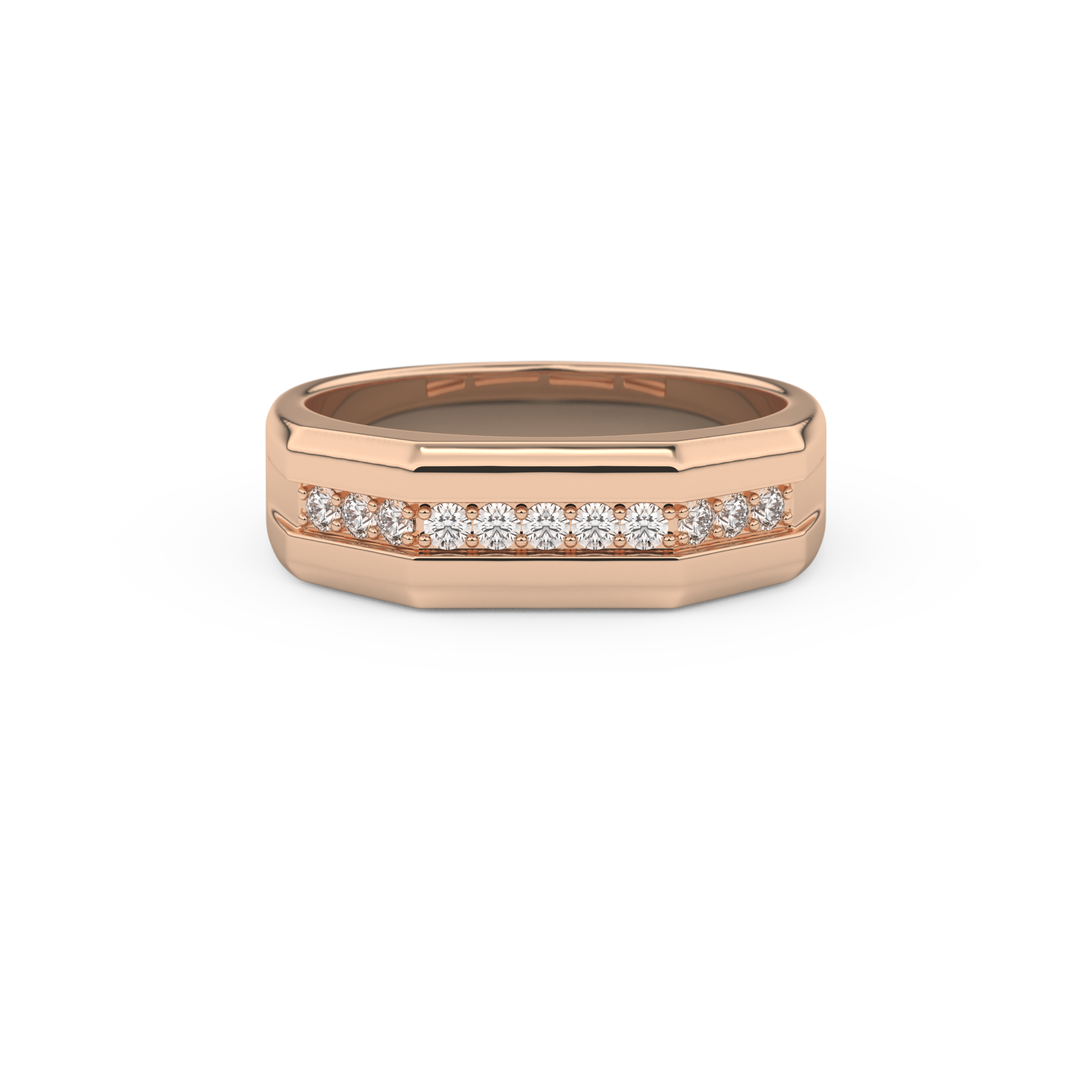 0.17 TCW Round Lab Grown Diamond Men's Wedding Band