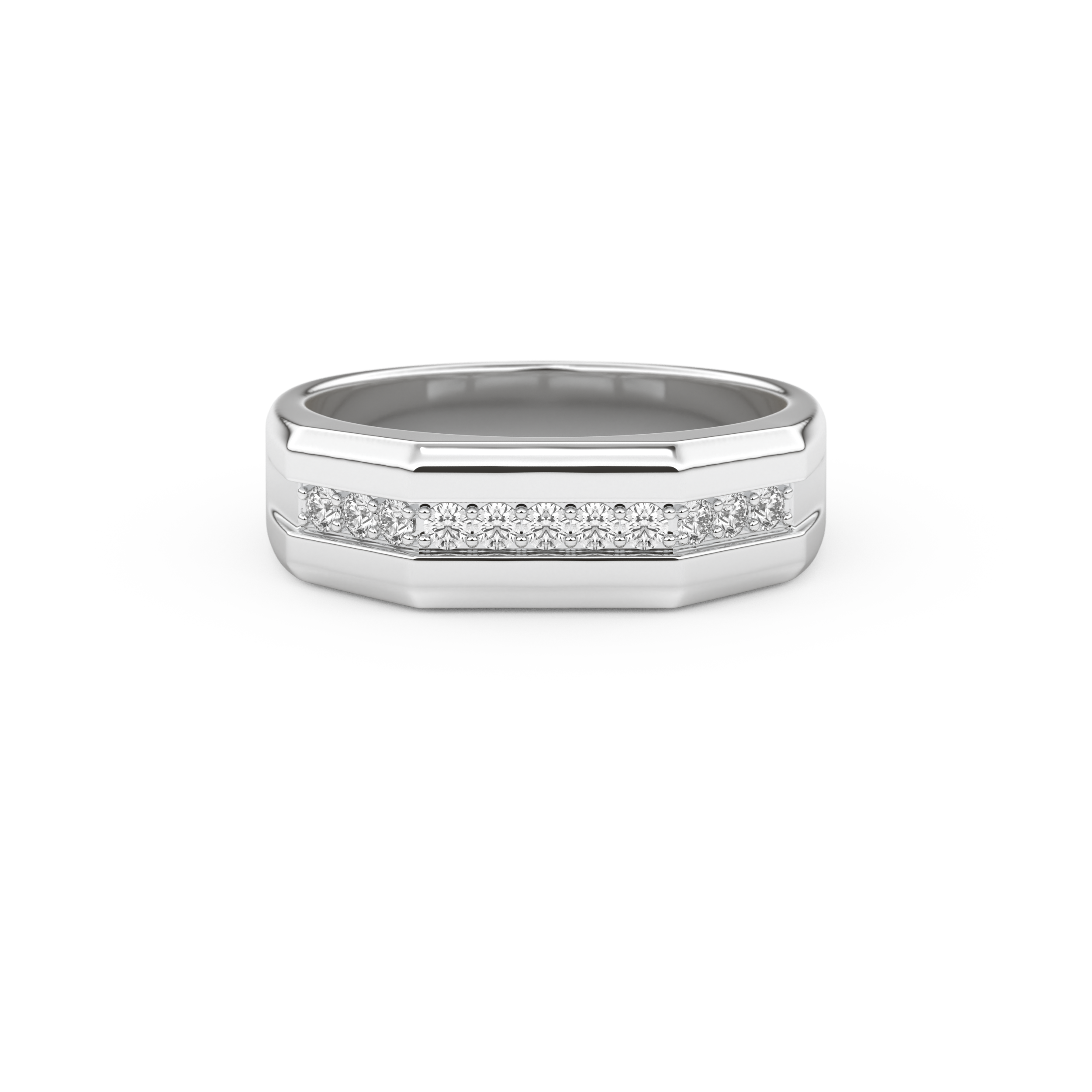 0.17 TCW Round Lab Grown Diamond Men's Wedding Band
