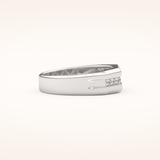 0.17 TCW Round Shaped Moissanite Channel Setting Men's Wedding Band