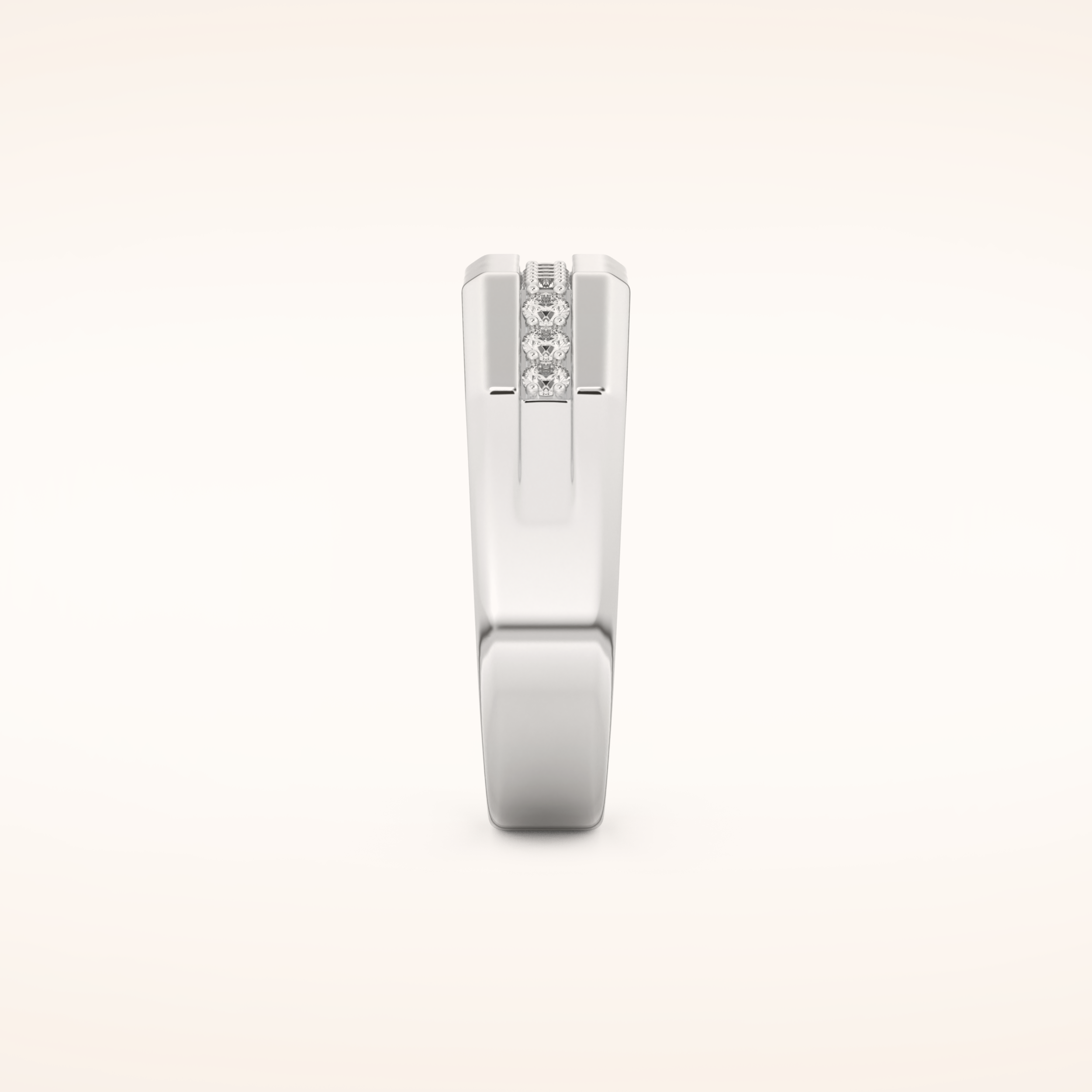 0.17 TCW Round Shaped Moissanite Channel Setting Men's Wedding Band
