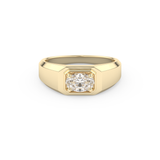 East West Oval Solitaire Lab Grown Diamond Men's Engagement Ring