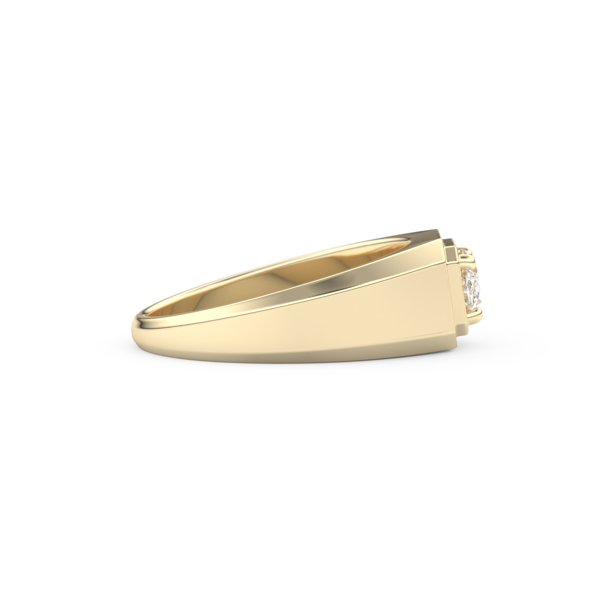 East West Oval Solitaire Lab Grown Diamond Men's Engagement Ring