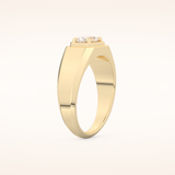 0.5 CT East West Oval Shaped Moissanite Solitaire Men's Wedding Band