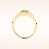 0.5 CT East West Oval Shaped Moissanite Solitaire Men's Wedding Band