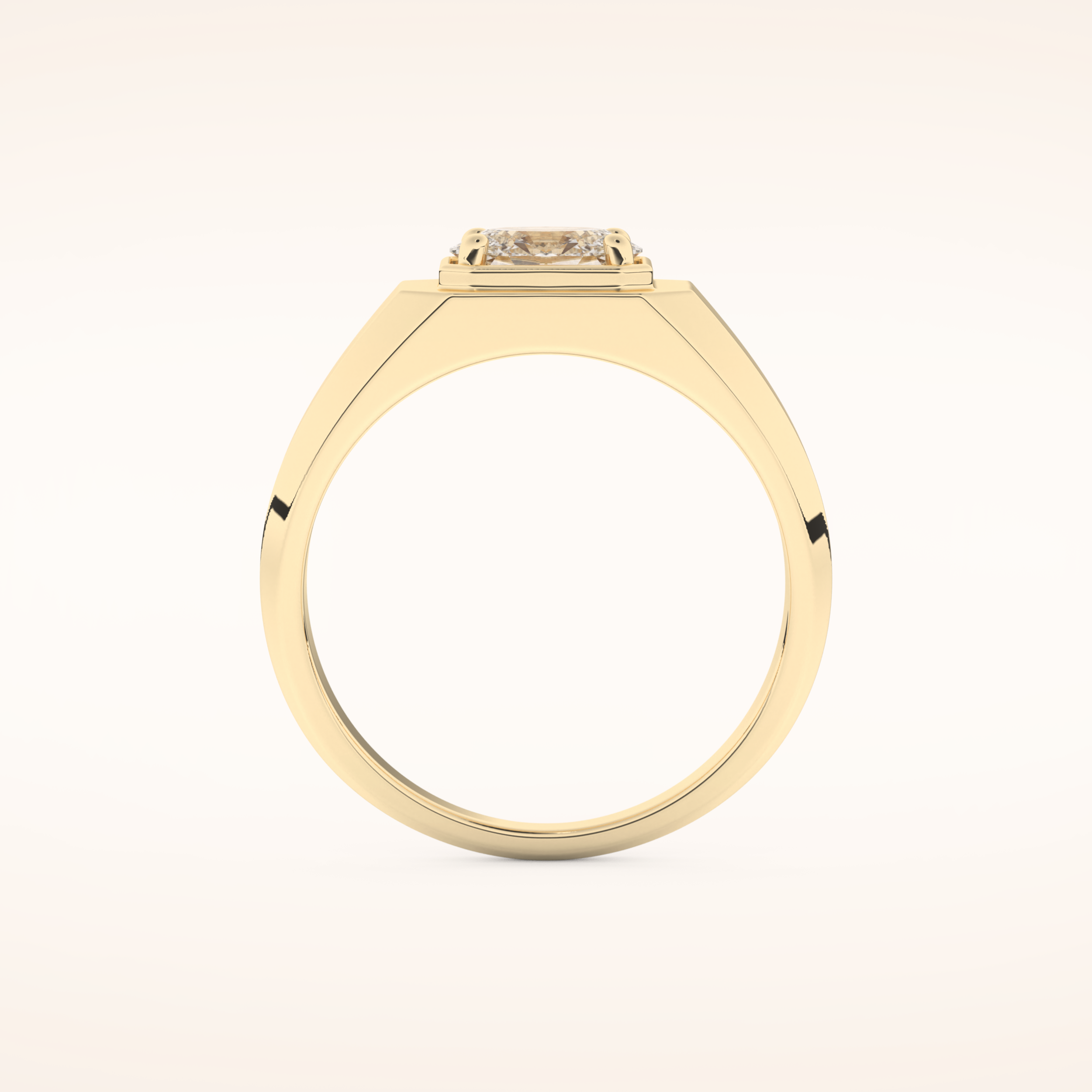 0.5 CT East West Oval Shaped Moissanite Solitaire Men's Wedding Band
