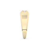 East West Oval Solitaire Lab Grown Diamond Men's Engagement Ring