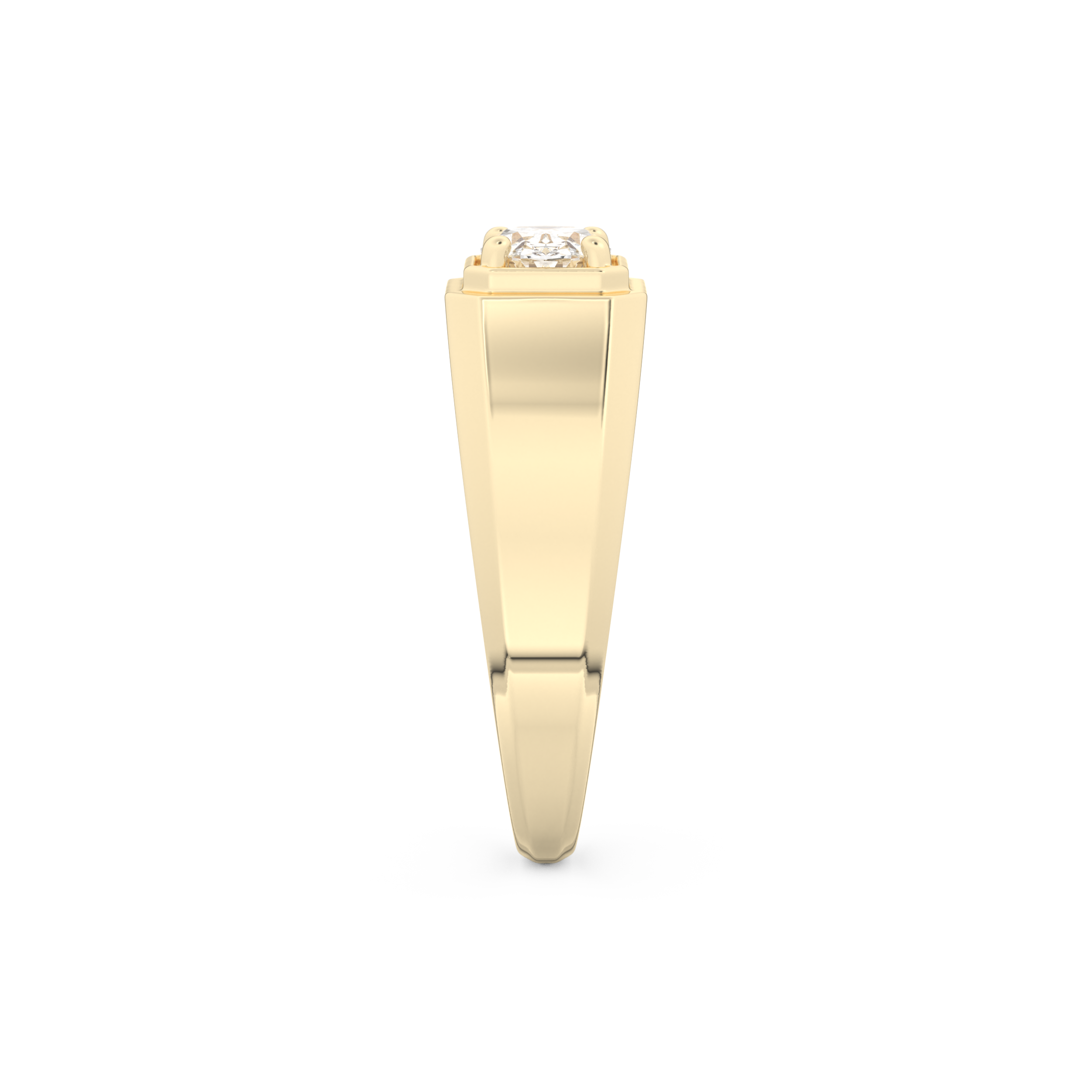 East West Oval Solitaire Lab Grown Diamond Men's Engagement Ring