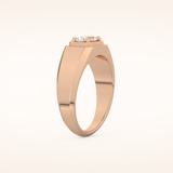 0.5 CT East West Oval Shaped Moissanite Solitaire Men's Wedding Band