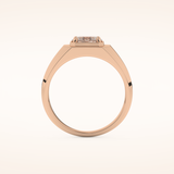 0.5 CT East West Oval Shaped Moissanite Solitaire Men's Wedding Band