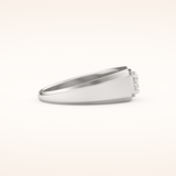 0.5 CT East West Oval Shaped Moissanite Solitaire Men's Wedding Band