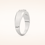 0.5 CT East West Oval Shaped Moissanite Solitaire Men's Wedding Band