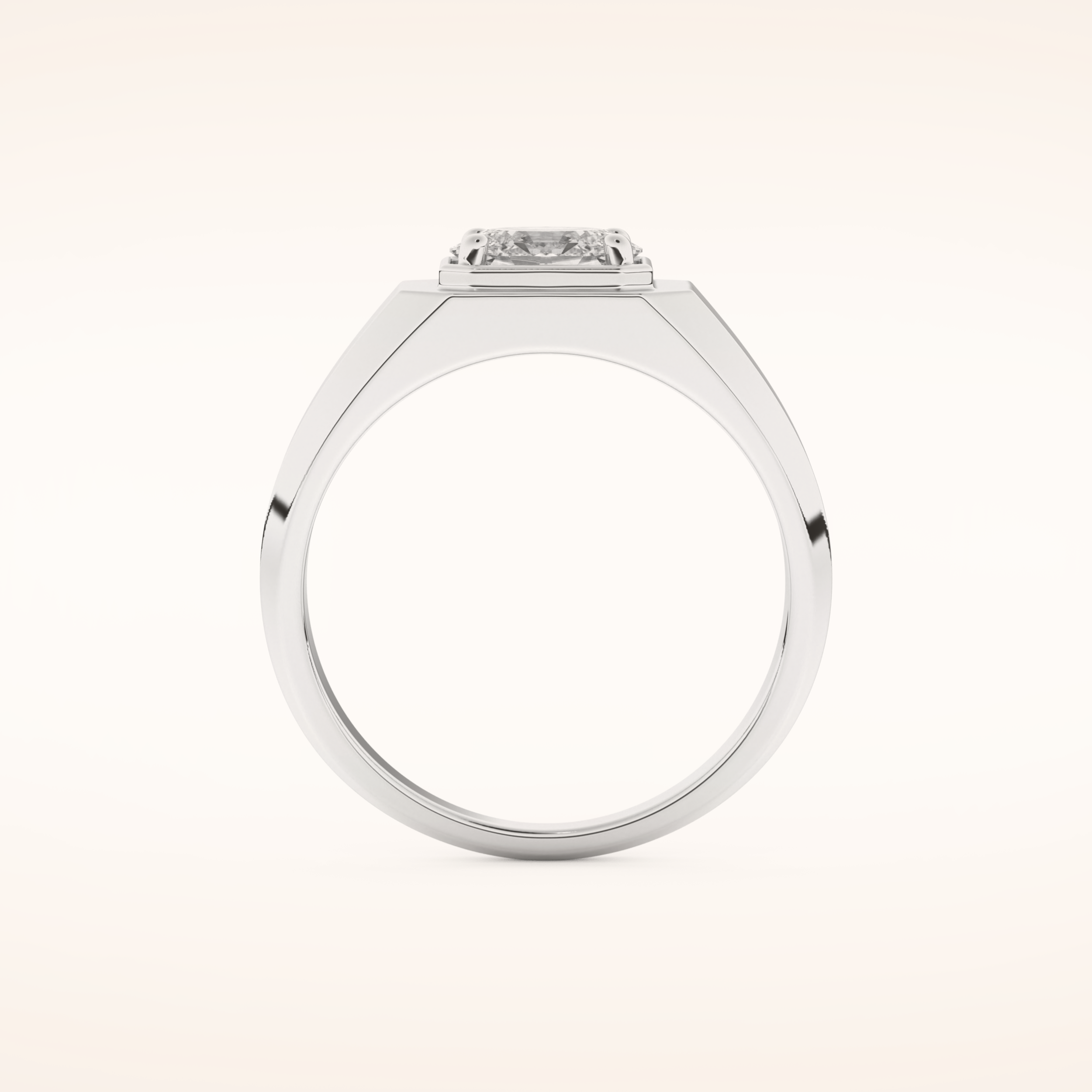 0.5 CT East West Oval Shaped Moissanite Solitaire Men's Wedding Band