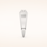 0.5 CT East West Oval Shaped Moissanite Solitaire Men's Wedding Band