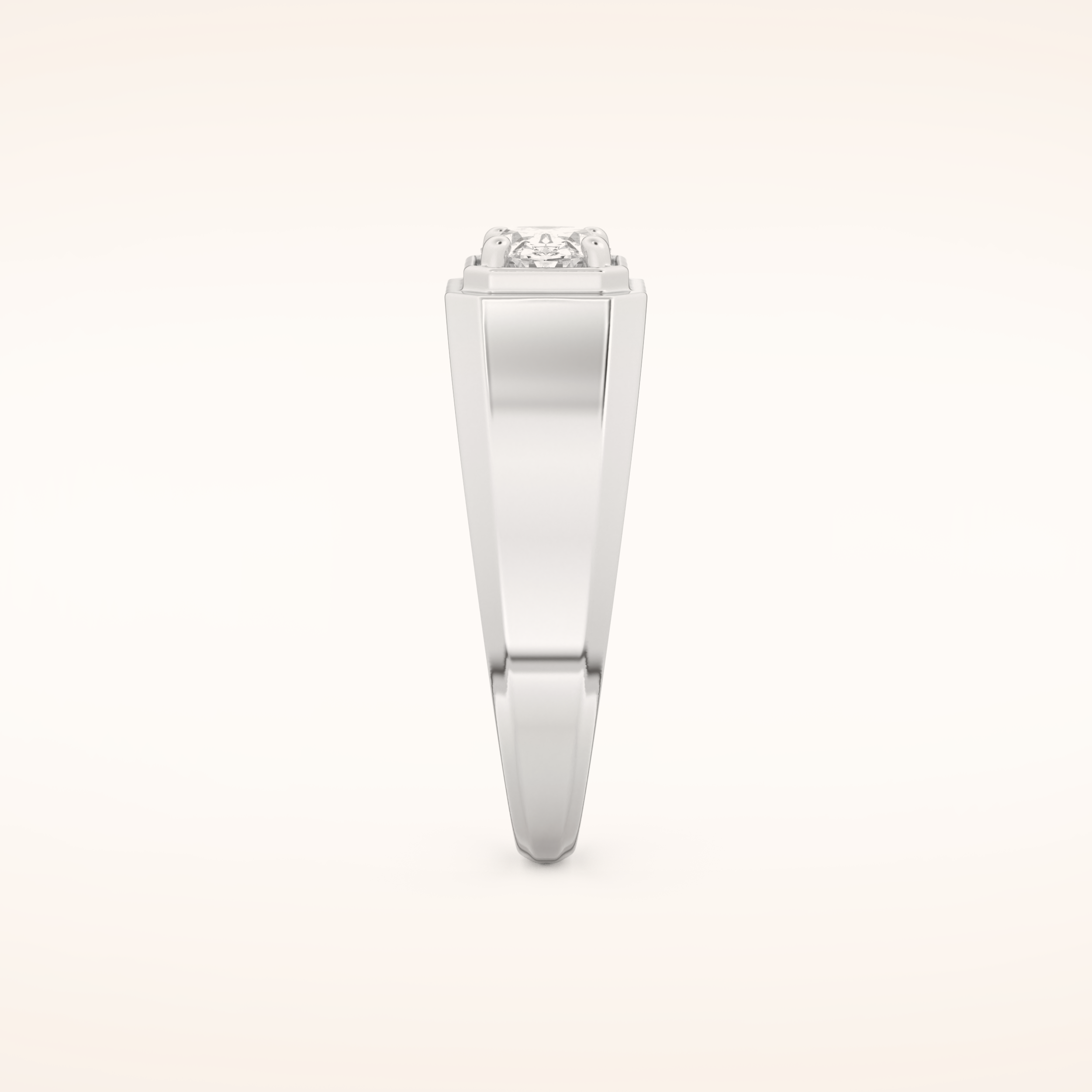 0.5 CT East West Oval Shaped Moissanite Solitaire Men's Wedding Band