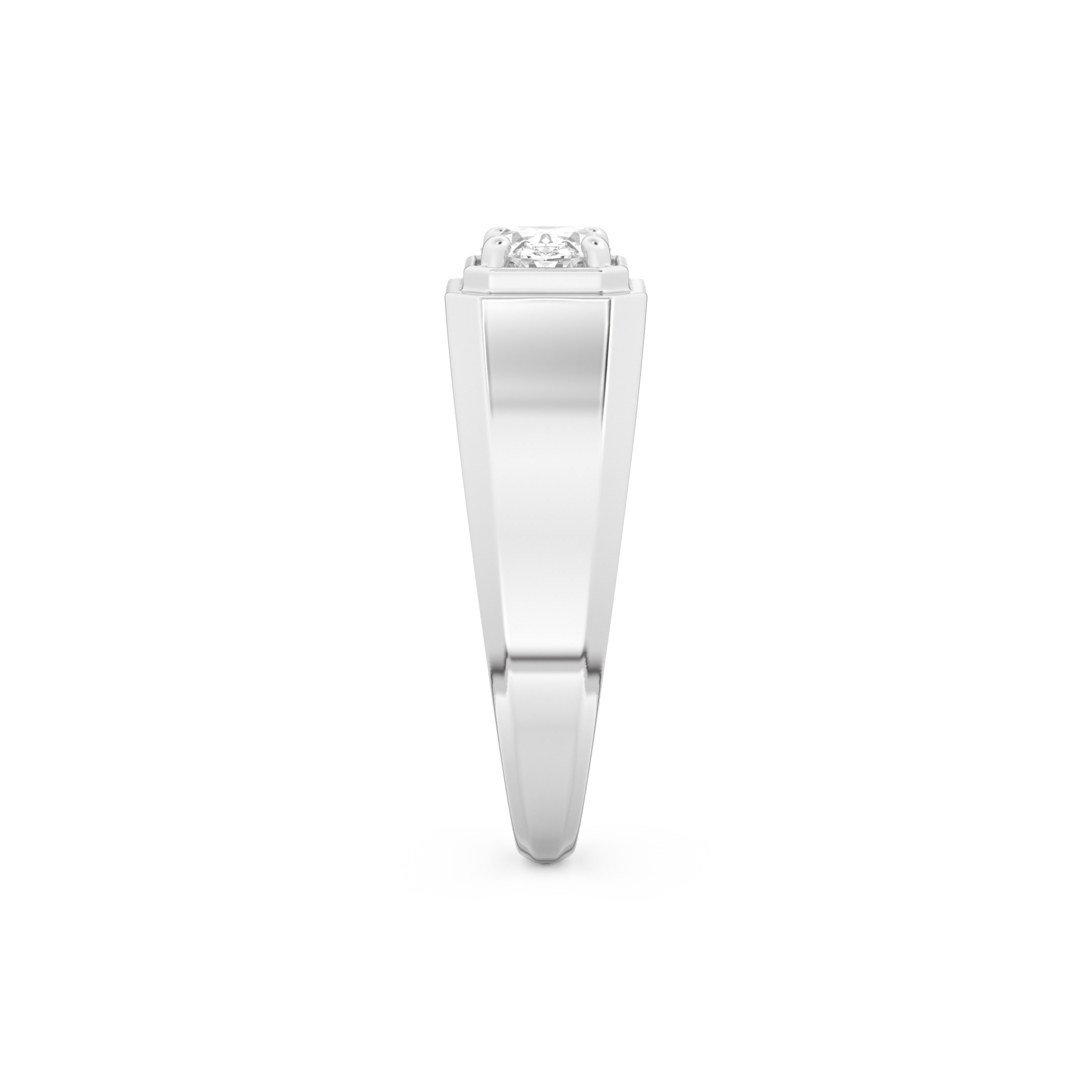 East West Oval Solitaire Lab Grown Diamond Men's Engagement Ring