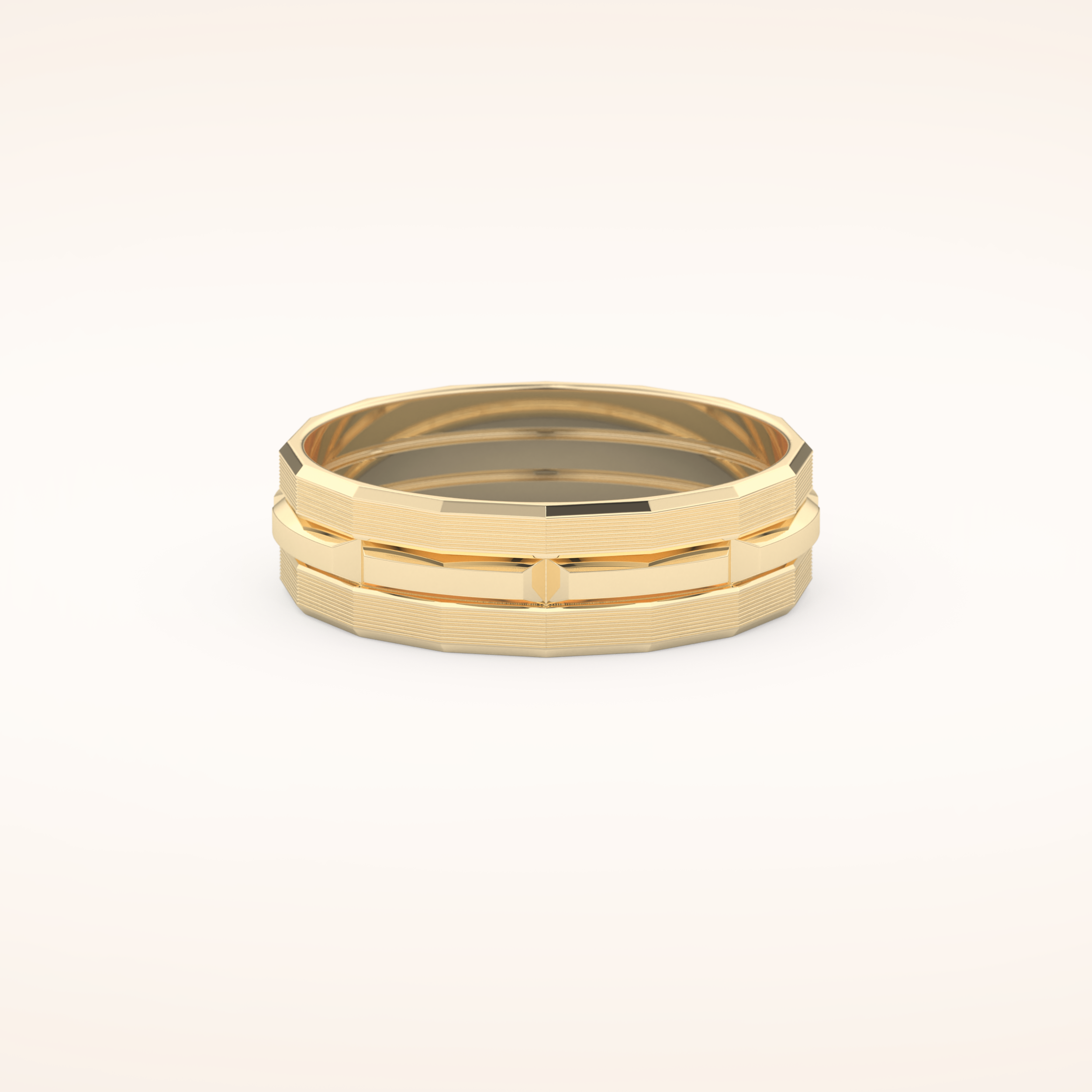 Patterned Wedding Men's Band