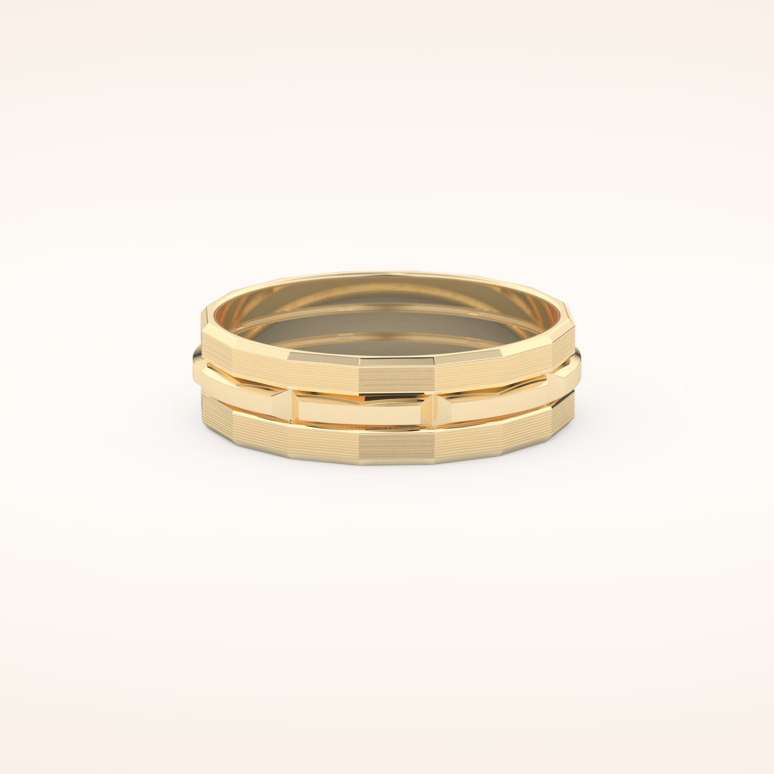 Patterned Wedding Men's Band