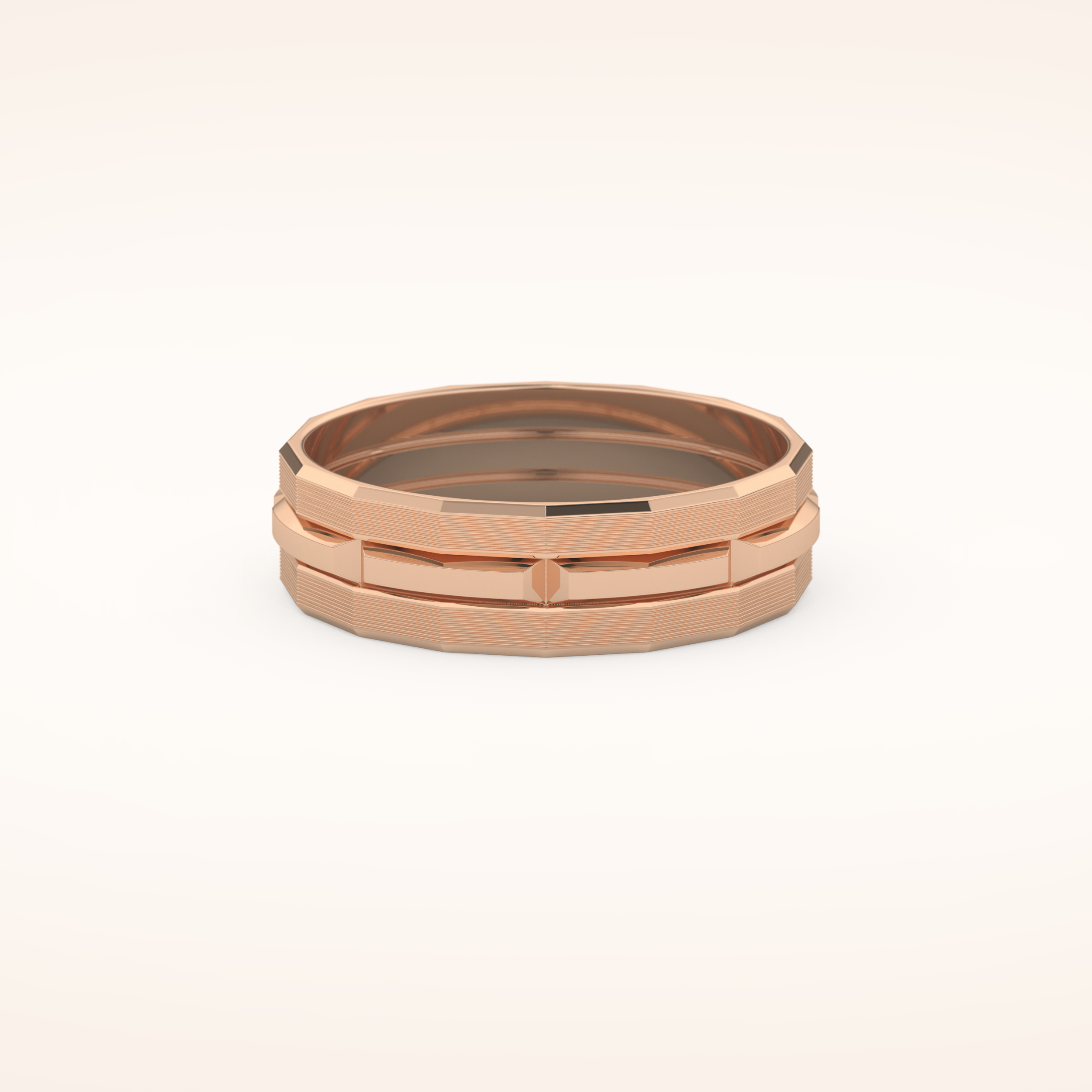 Patterned Wedding Men's Band