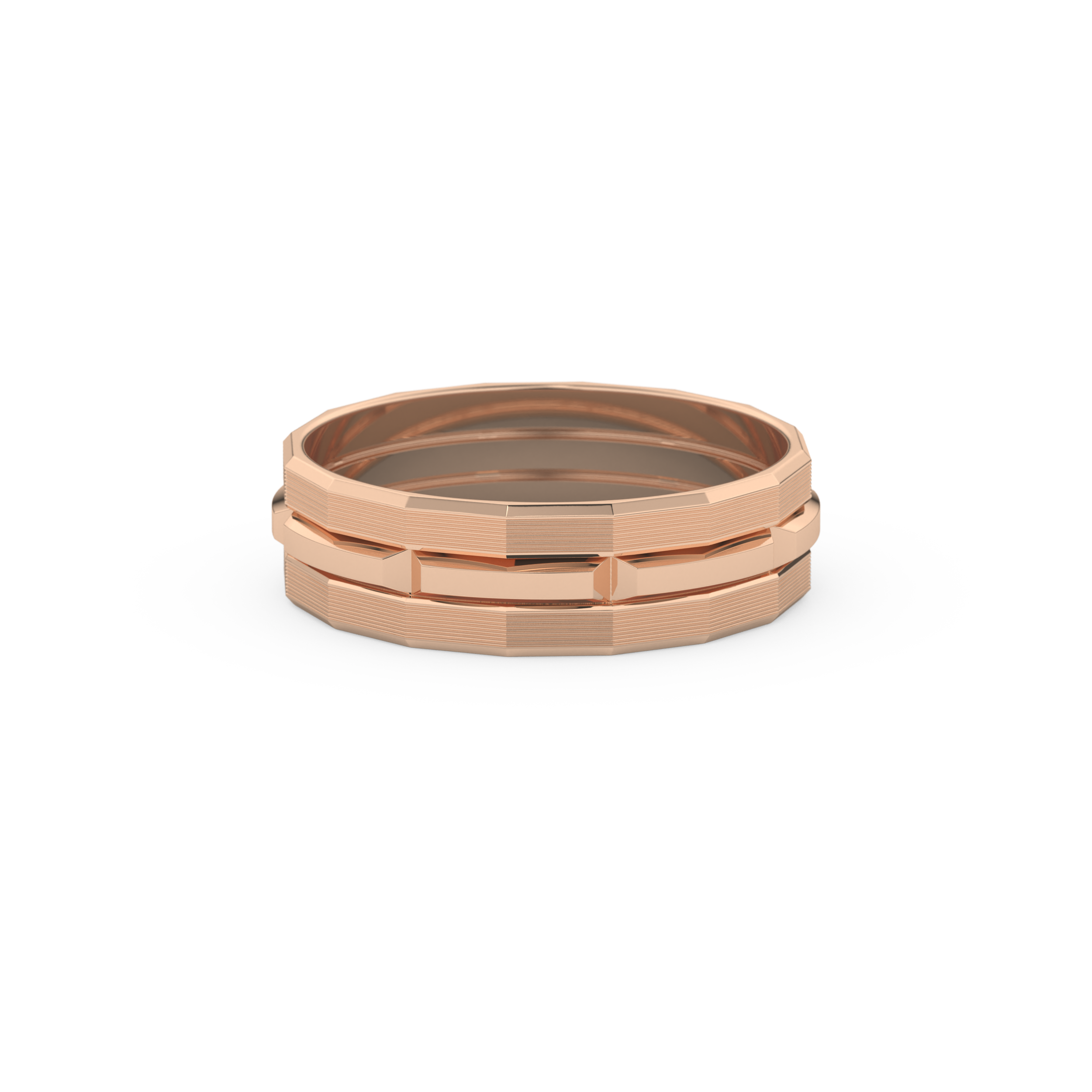 Triple Band Men's Wedding Band
