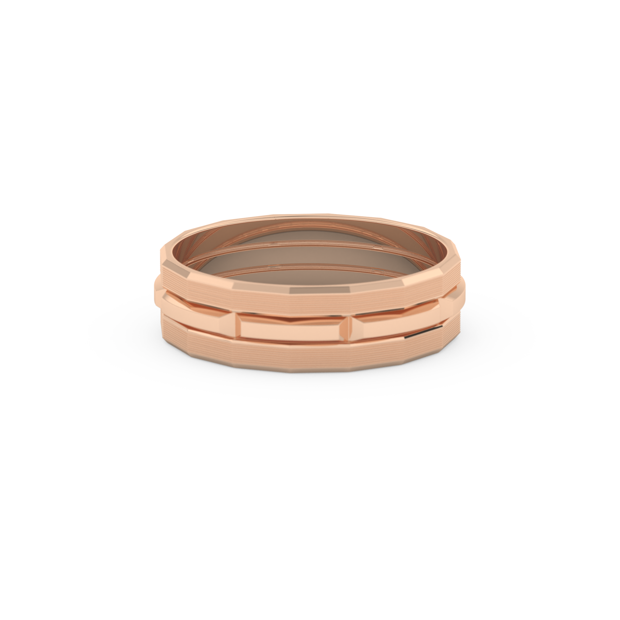 Triple Band Men's Wedding Band