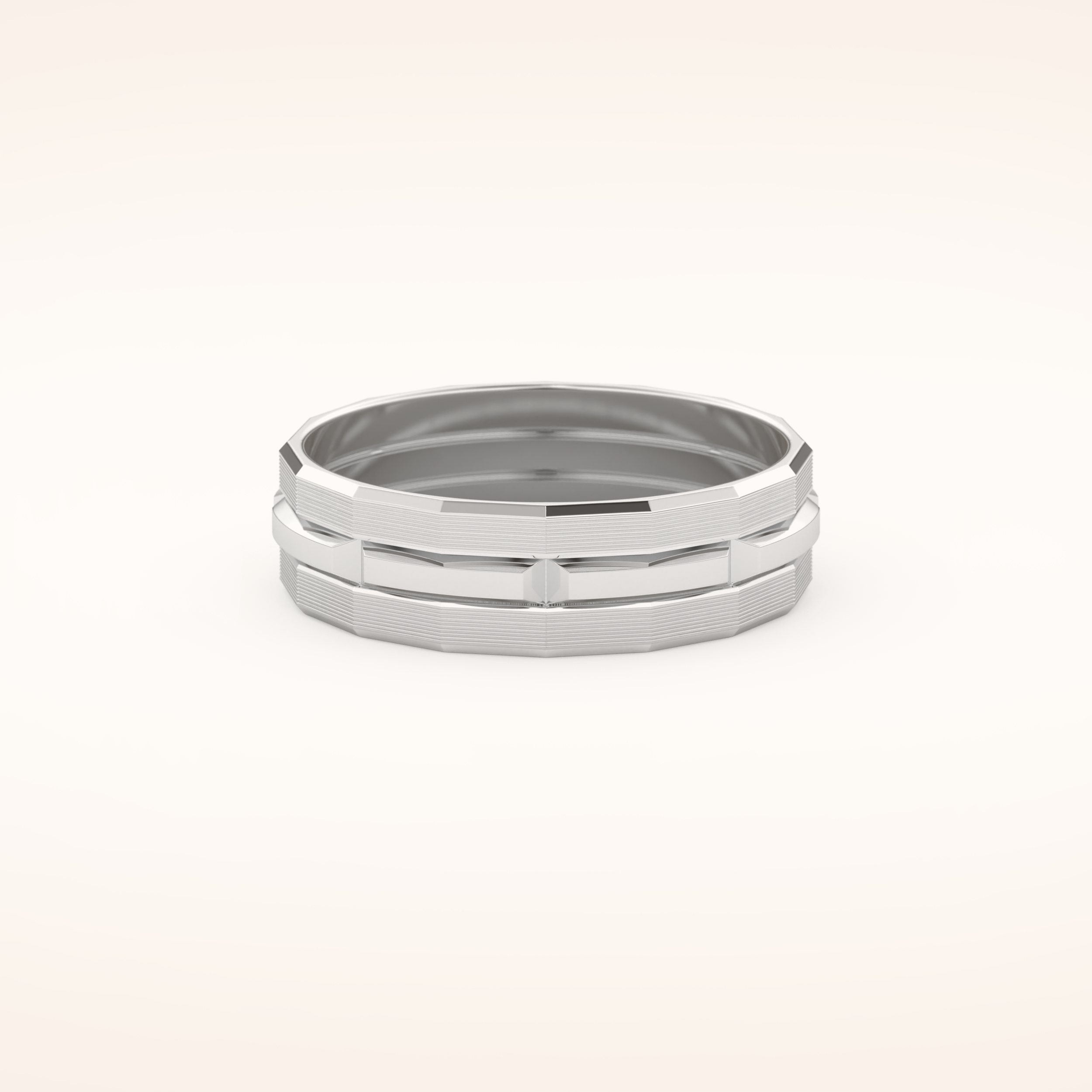 Patterned Wedding Men's Band
