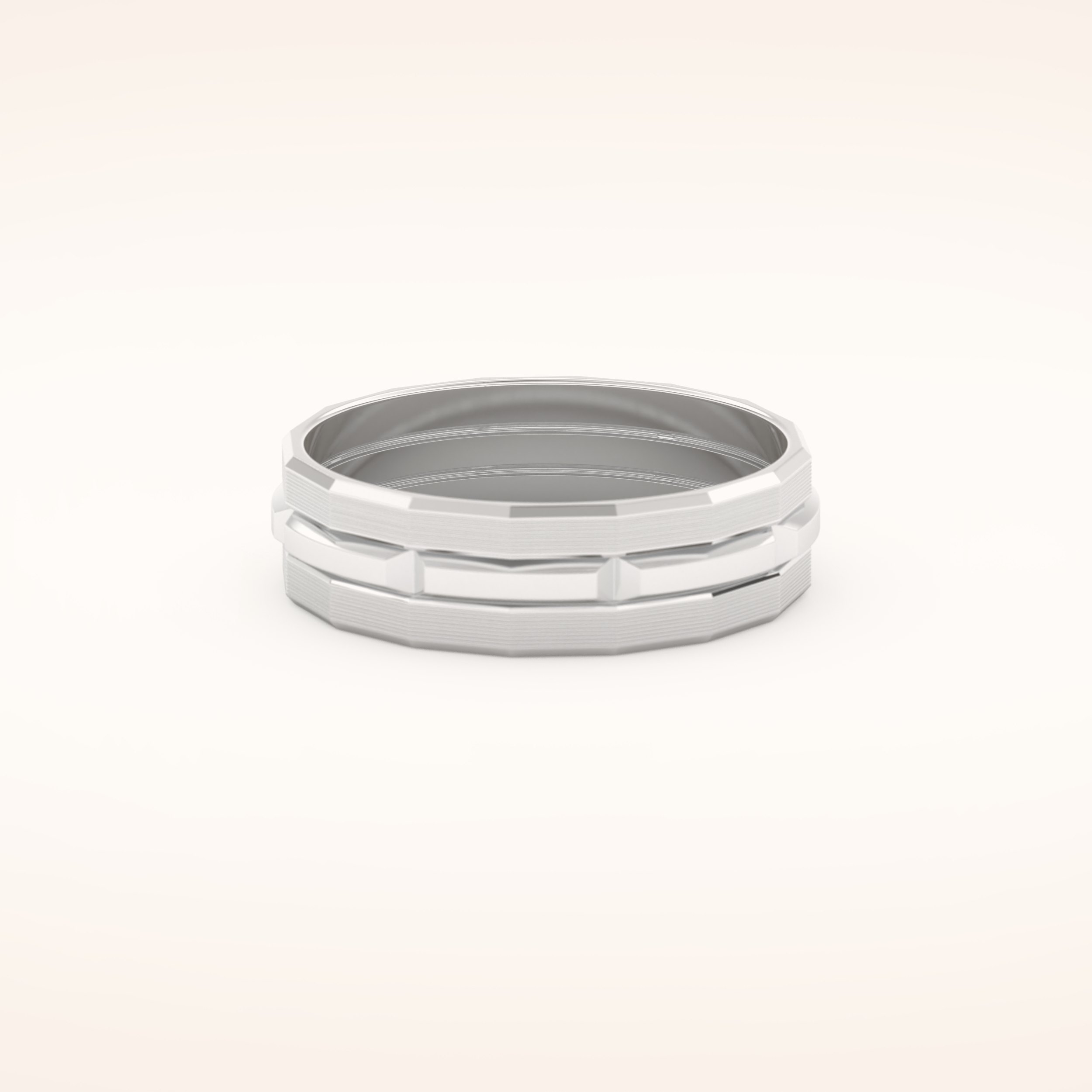 Patterned Wedding Men's Band