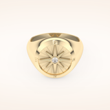 0.04 TCW Round Shaped Moissanite Compass Men's Wedding Band