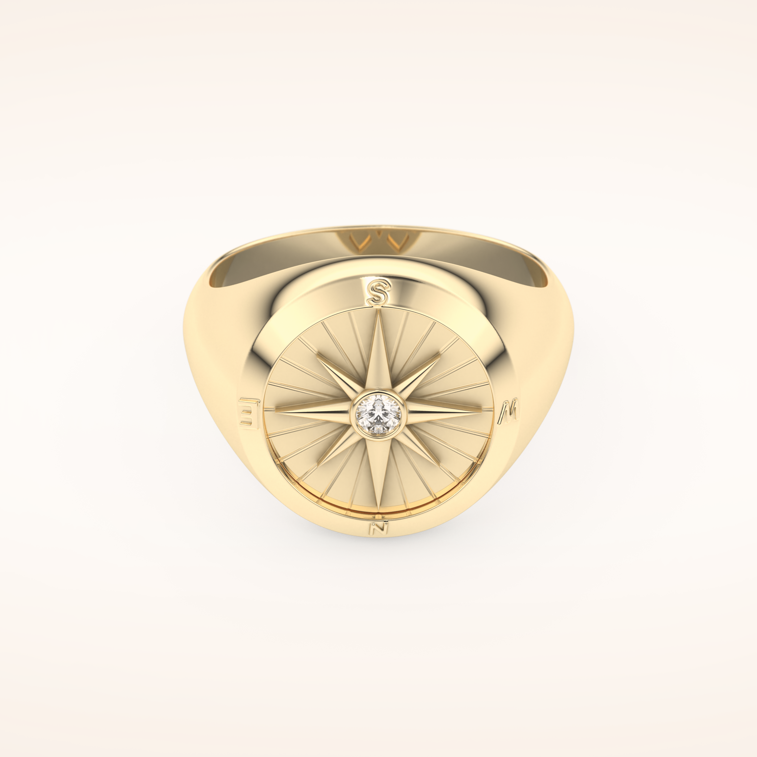 0.04 TCW Round Shaped Moissanite Compass Men's Wedding Band