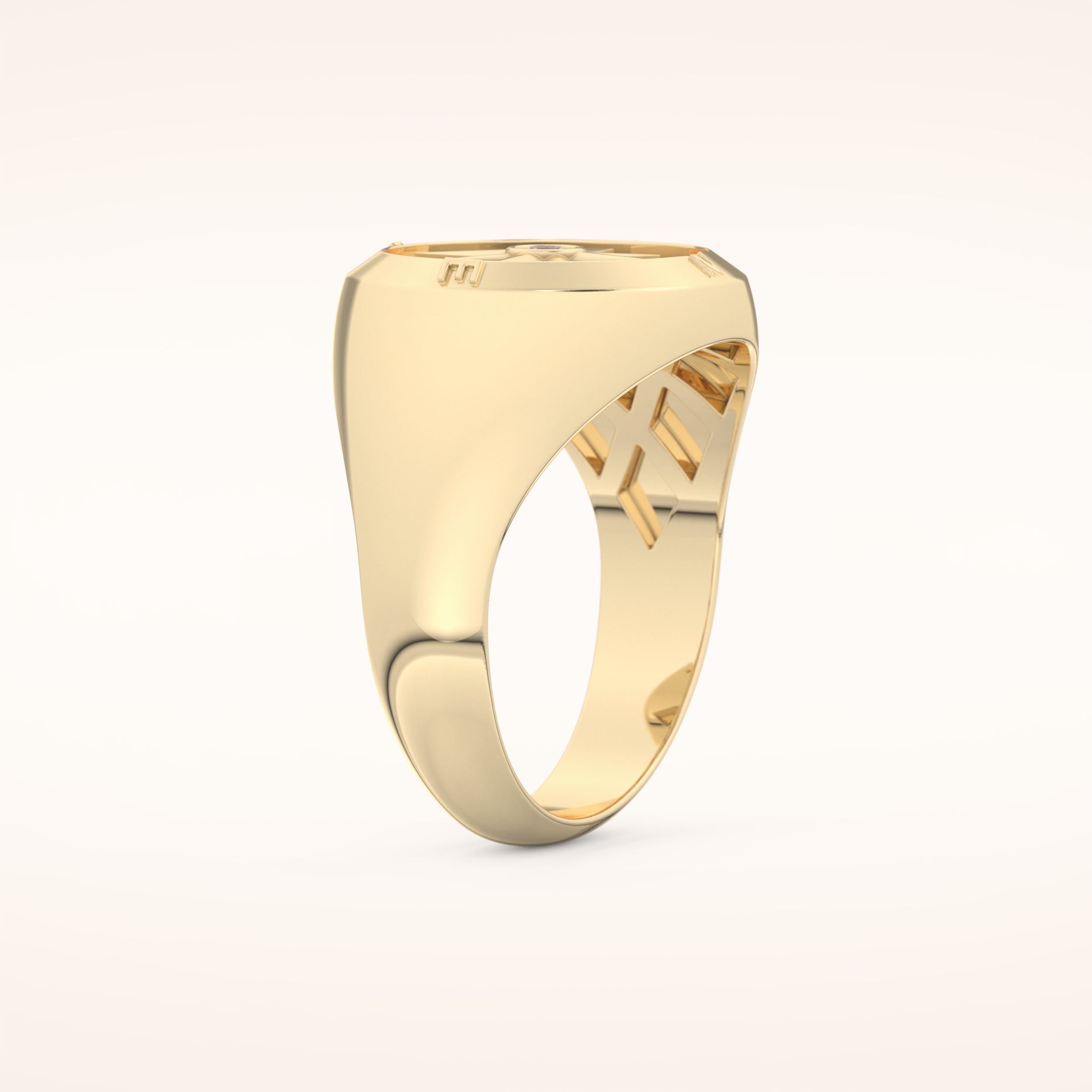 0.04 TCW Round Shaped Moissanite Compass Men's Wedding Band