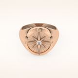 0.04 TCW Round Shaped Moissanite Compass Men's Wedding Band